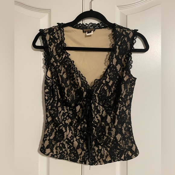 GEORGIOU Tops - GEORGIOU Vintage Black Lace Top
